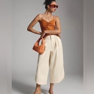 Anthropologie Mare Mare Cream Wide-Leg Pants